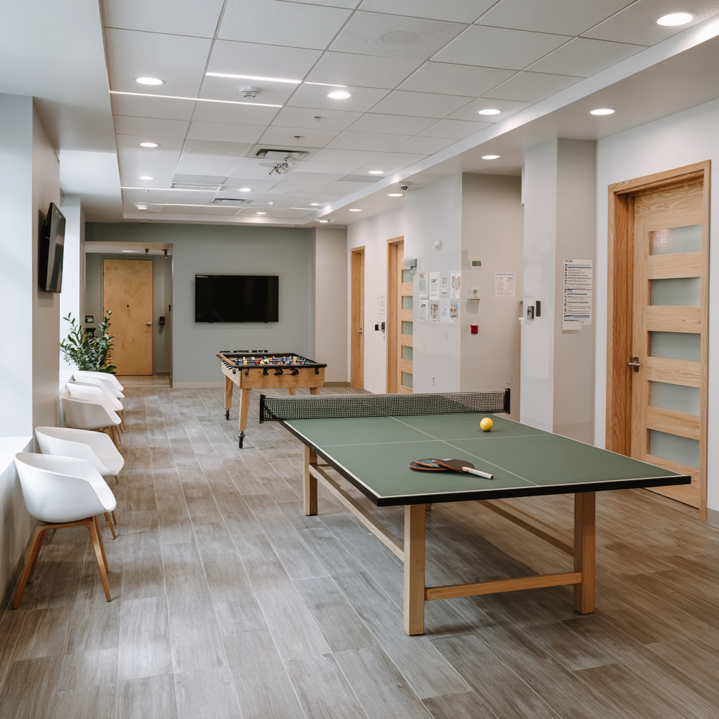 Group therapy at MTN Rehab addiction treatment center in Downey, California
